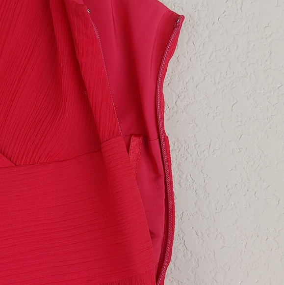 Jcrew Sophia silk dress red coral sleeveless - Picture 6 of 10